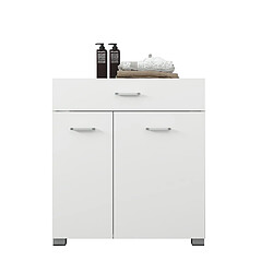 Acheter ML DESIGN MODERN LIVING Armoire à linge meuble salle de bain commode de rangement blanc 75x78,5x45 cm