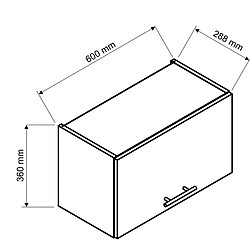 Pegane Meuble haut de cuisine coloris blanc avec 1 porte - longueur 60 x profondeur 28 x hauteur 36 cm