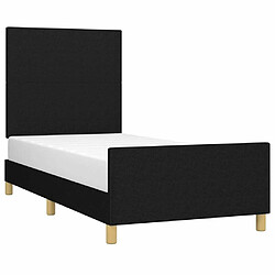 Avis Maison Chic Lit adulte - Cadre Structure de lit avec tête de lit Contemporain Noir 90x200 cm Tissu -MN64423