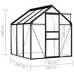 vidaXL Serre Anthracite Aluminium 3,61 m² pas cher