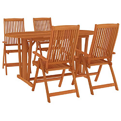 Avis Salle à dîner de jardin 5 pcs,Table et chaise à manger Bois d'eucalyptus massif -MN69343