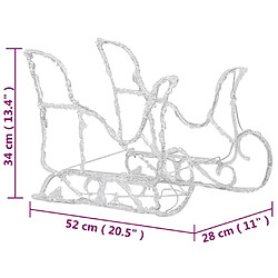 vidaXL Décoration de Noël Rennes et traîneau 320 LED Acrylique pas cher