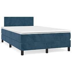 Avis Maison Chic Lit adulte- Lit + matelas,Sommier à lattes de lit avec matelas LED bleu foncé 120x190 cm -GKD57610