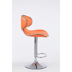 Avis Decoshop26 Tabouret de bar chaise de bar hauteur réglable avec repose pieds en synthétique orange et métal 10_0000082