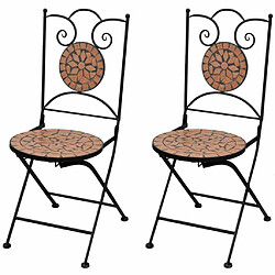 Maison Chic Lot de 2 Chaises pliables de bistro Céramique Terre cuite -GKD94336