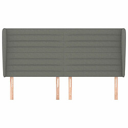 Avis Maison Chic Tête de lit scandinave avec oreilles,meuble de chambre Gris foncé 203x23x118/128 cm Tissu -MN69502