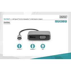 Avis DIGITUS USB-C - DP + VGA Adapter, 20 cm 4K/30Hz, Silber, Aluminium GehÃ¤use