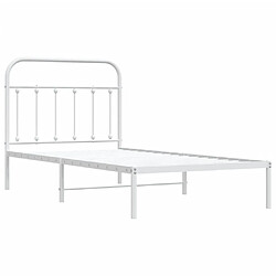 Maison Chic Lit adulte - Cadre de lit métal avec tête de lit pour chambre blanc 100x190 cm -MN52700 pas cher