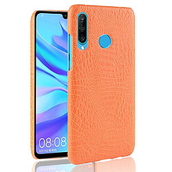 Wewoo Coque PC antichoc texture crocodile + PU pour Huawei nova 4e jaune