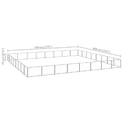 Acheter vidaXL Chenil Argenté 64 m² Acier