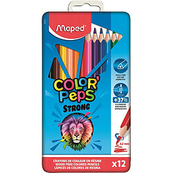 12 crayons de couleur maped color'peps boîte métal