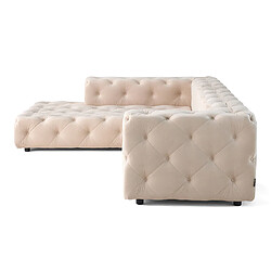 Lisa Design Gallata - canapé Chesterfield d'angle gauche - 5 places - en velours