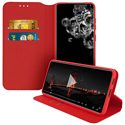 Avizar Housse Samsung Galaxy S20 Ultra Étui Folio Portefeuille Fonction Support rouge