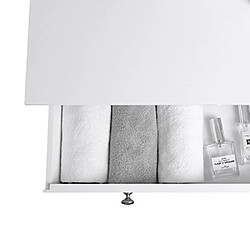 VASAGLE Meuble de Salle de Bains, avec Tiroir et cloison Amovible, Placard, Style Cottage, Meuble de Rangement, Blanc, Dimensions: 60 x 30 x 80 cm (L x l x H), BBC61WT pas cher