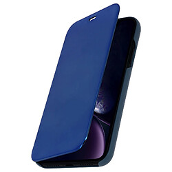 Avis Avizar Housse Apple iPhone XR Etui Folio Miroir Ultra-fine Clapet Translucide - Bleu