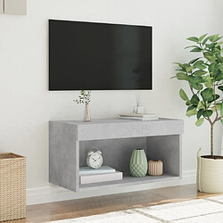 Acheter vidaXL Meuble TV avec lumières LED gris béton 60x30x30 cm