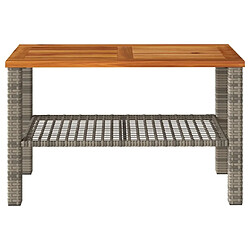 Acheter Maison Chic Table de jardin | Table d'extérieur gris 70x38x42 cm résine tressée et bois acacia -GKD61469