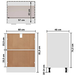 vidaXL Armoire de plancher Blanc 60x46x81,5 cm Bois d'ingénierie pas cher