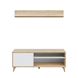 Acheter Alter Meuble TV avec porte, 2 compartiments et étagère, Buffet moderne, Buffet design, Buffet de salon moderne, 135x40h50 cm, Couleur chêne