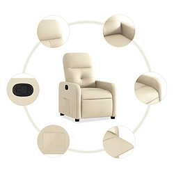 Acheter vidaXL Fauteuil inclinable Crème Tissu