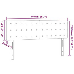 vidaXL Tête de lit à LED Taupe 144x5x78/88 cm Tissu pas cher