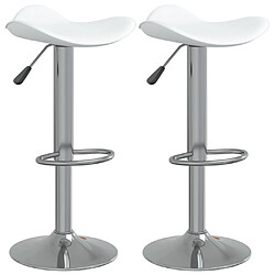 vidaXL Tabourets de bar lot de 2 blanc acier chromé et cuir artificiel