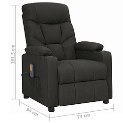 vidaXL Fauteuil de massage Noir Tissu pas cher