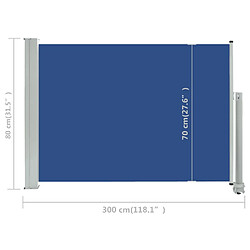 vidaXL Auvent latéral rétractable de patio 80x300 cm Bleu pas cher