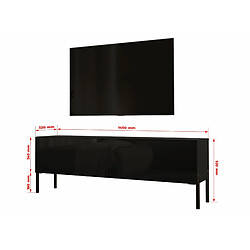 Avis 3xeliving Meuble TV - Noir mat/brillant, 140 cm