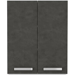 Cstore Meuble haut portes battantes - Gris mat - L 60 cm x P 31,6 x H 72 cm - LASSEN