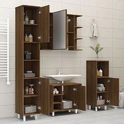 Acheter Maison Chic Armoire de bain,Meuble de rangement de salle de bain,Meuble haut Chêne marron 30x30x179 cm Bois d'ingénierie -GKD220716