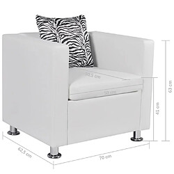 vidaXL Fauteuil blanc similicuir pas cher