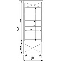 Vitrine Réfrigérée 4 Faces Vitrées - 400 Litres - Combisteel