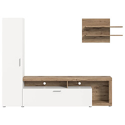 Bestmobilier Bromley - ensemble meuble tv - bois et blanc - 218 cm