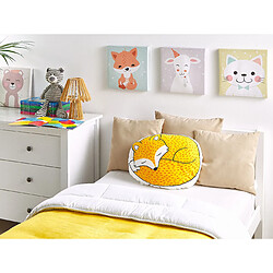 Beliani Coussin DHANBAD Coton 50 x 40 cm Animal Jaune