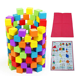 Universal 100 pc/set bois cube brique concours 2.5cm cube bricolage couleur bloc set jouets en bois éducatif bébé enfant cadeau | bloc