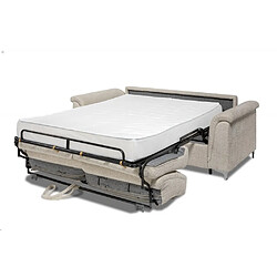 Inside 75 Canapé convertible EXPRESS PRATICO sommier lattes 140 cm matelas 18 cm tissu anthology crème pas cher