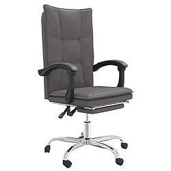 vidaXL Fauteuil inclinable de bureau Gris Similicuir