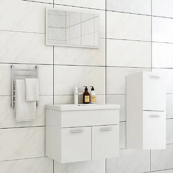 vidaXL Ensemble de meubles de salle de bain Blanc Aggloméré