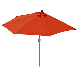 Decoshop26 Demi parasol semi-circulaire balcon terrasse UV 50+ polyester/aluminium 3kg avec une portée de 270 cm terre cuite sans support 04_0003901