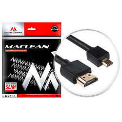 Câble microHDMI v1.4 1m ULTRA SLIM A-D Audio Vidéo 3D Full HD LCD LED Maclean MCTV-721