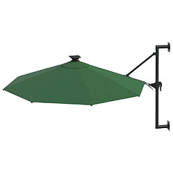 Helloshop26 Parasol mural avec mât métallique et led 300 cm vert 02_0008697