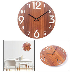 Acheter Horloge Murale En Bois à Piles De Mode Pour Le Décor De Patio De Salon à La Maison 412