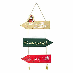 Pancarte Murale Cadeau Soir de Noël 59cm Multicolore