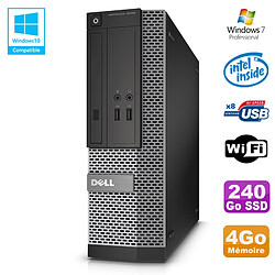 PC Dell Optiplex 3020 SFF Intel G3220 3GHz 4Go Disque 240Go SSD DVD Wifi W7 - Occasion