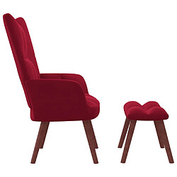 Avis vidaXL Chaise de relaxation avec repose-pied Rouge bordeaux Velours