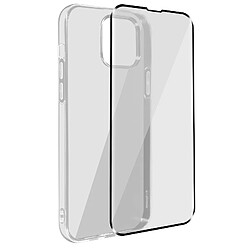 Avizar Coque iPhone 13 Pro Max Silicone Souple Film Verre Trempé 9H Transparent