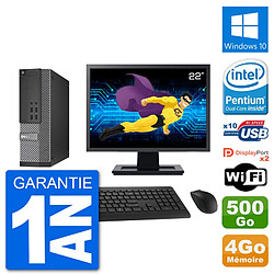 PC Dell 7020 SFF Ecran 22" Intel G3220 RAM 4Go Disque Dur 500Go Windows 10 Wifi - Occasion