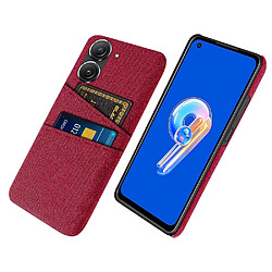 Coque en TPU anti-chute, anti-rayures avec deux porte-cartes pour votre Asus Zenfone 9 5G - rouge