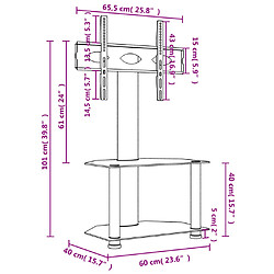 vidaXL Meuble TV d'angle 2 niveaux pour 32-70 pouces noir argenté pas cher